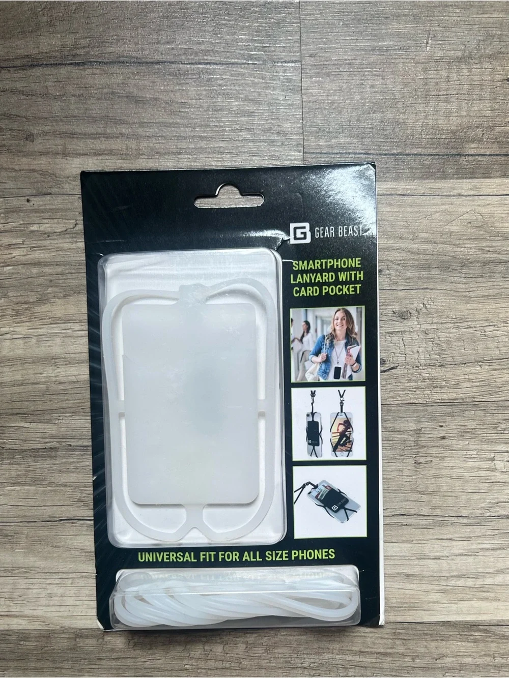 White Smartphone Lanyard with Card Pocket